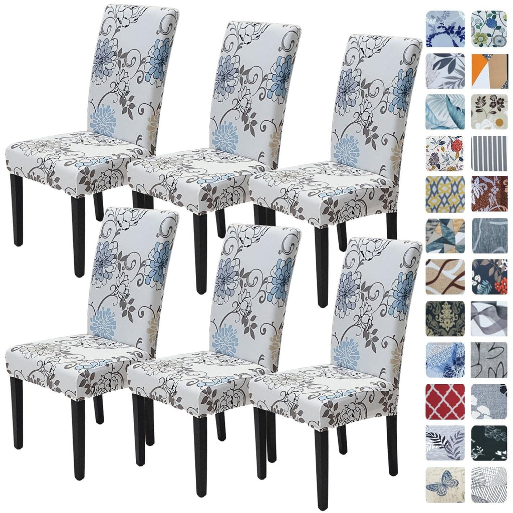 SPRINGRICO Chair Covers for Dining Room Set of 4, Stretch Dining Chair Cover, Washable Spandex Kitchen Parsons Chair Slipcovers, Removable Seat Protector for Home or Party (4 Pack, Lotus Gray)