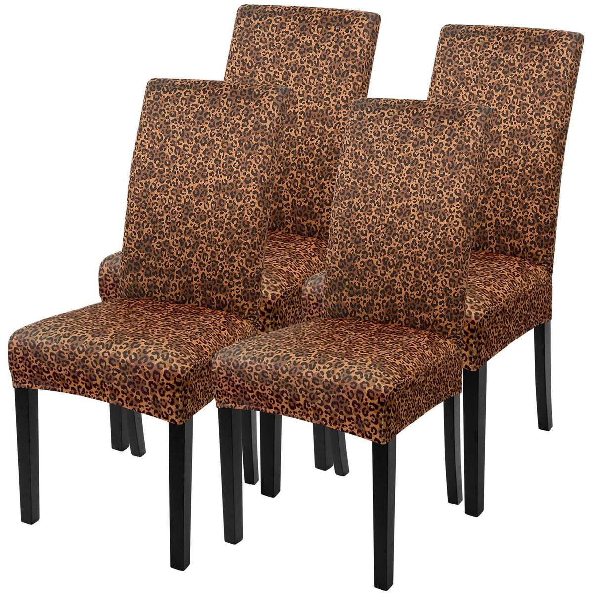 SearchI Chair Covers Slipcovers Set of 4, Spandex Super Fit Stretch Removable Washable Kitchen Parsons Protector for Dining Room,Hotel,Ceremony,Beige+Flowers