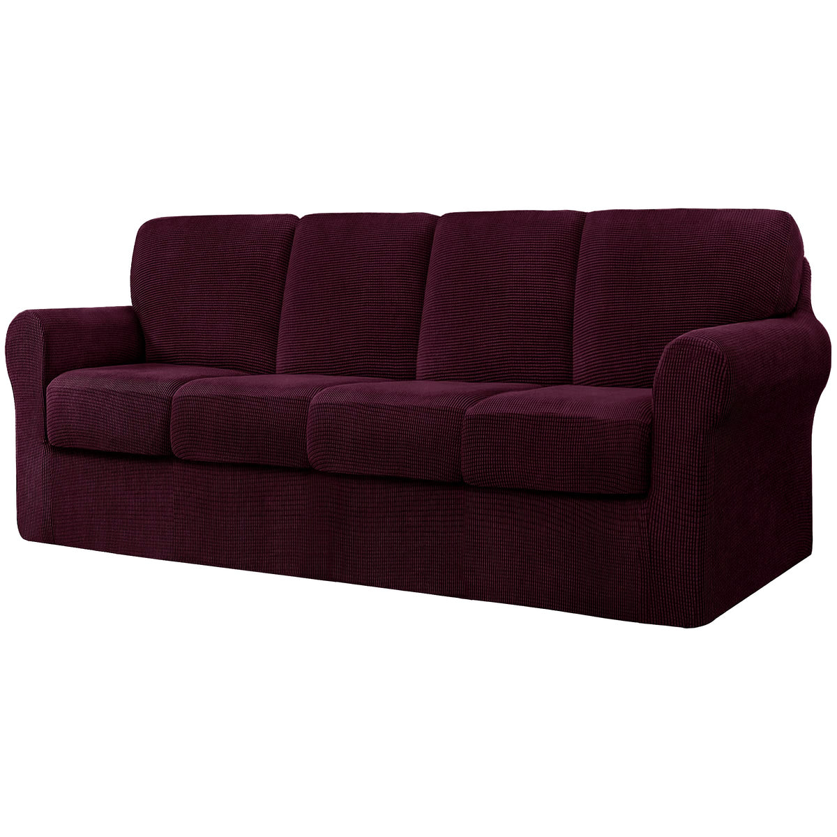 CHUN YI 5 Piece Stretch Couch Covers for Sofa, Loveseat, Grey