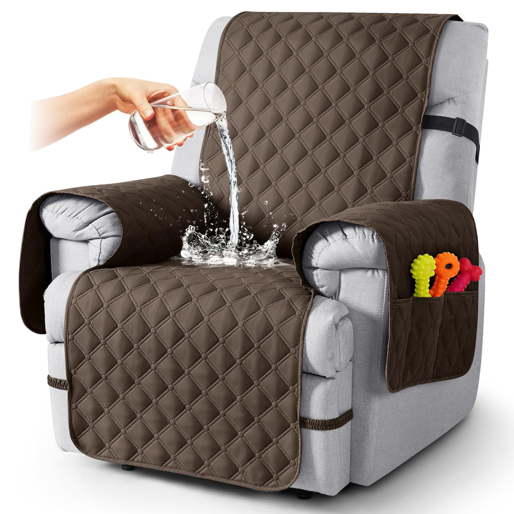 TAOCOCO 100% Waterproof Loveseat Recliner Covers Reversible, Charcoal Gray