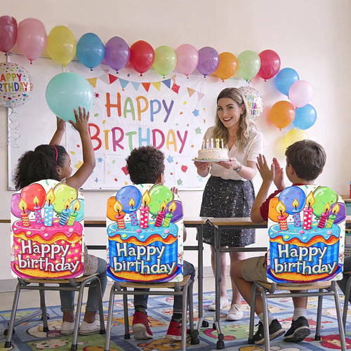 2 Pack Happy Birthday Chair Cover 17x23 Inch Double Side