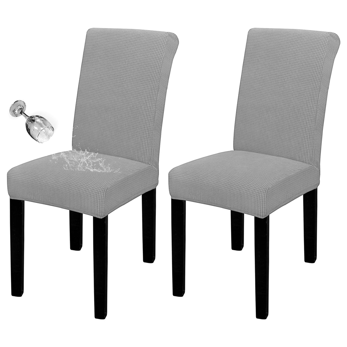Easy-Going 100% Waterproof Dining Room Chair Covers Set of 6, Large