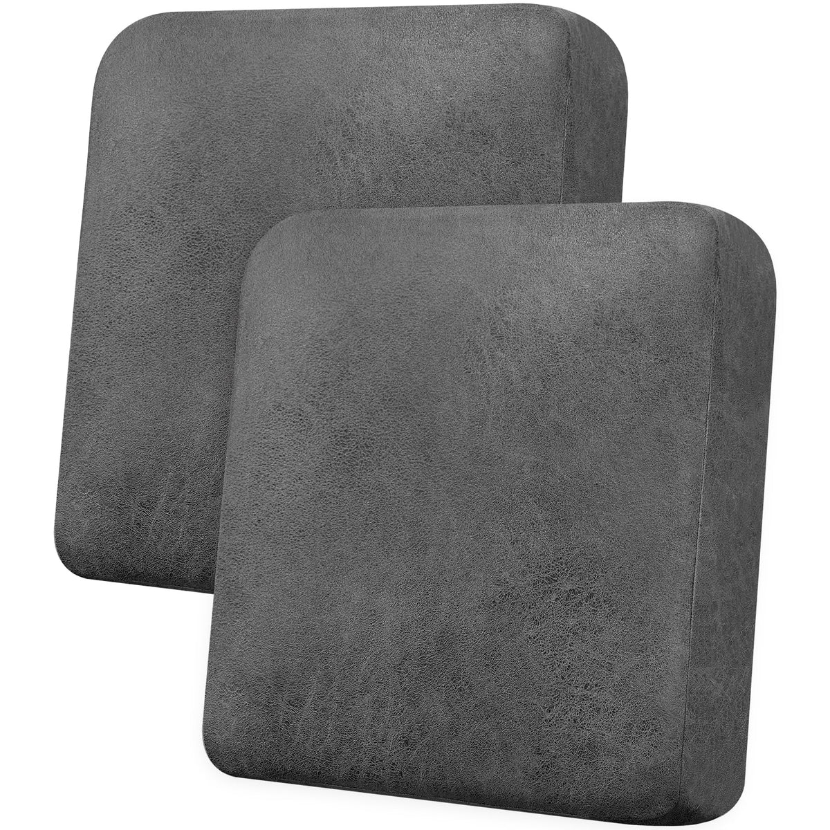 Loveseat Cushion Covers Leather-Look 2PC Stretch Love Seat Slipcover Sets for Living Room Individual Couch Seat Protector, Pet-Friendly, Non-Slip, Easy Fit - Coffee