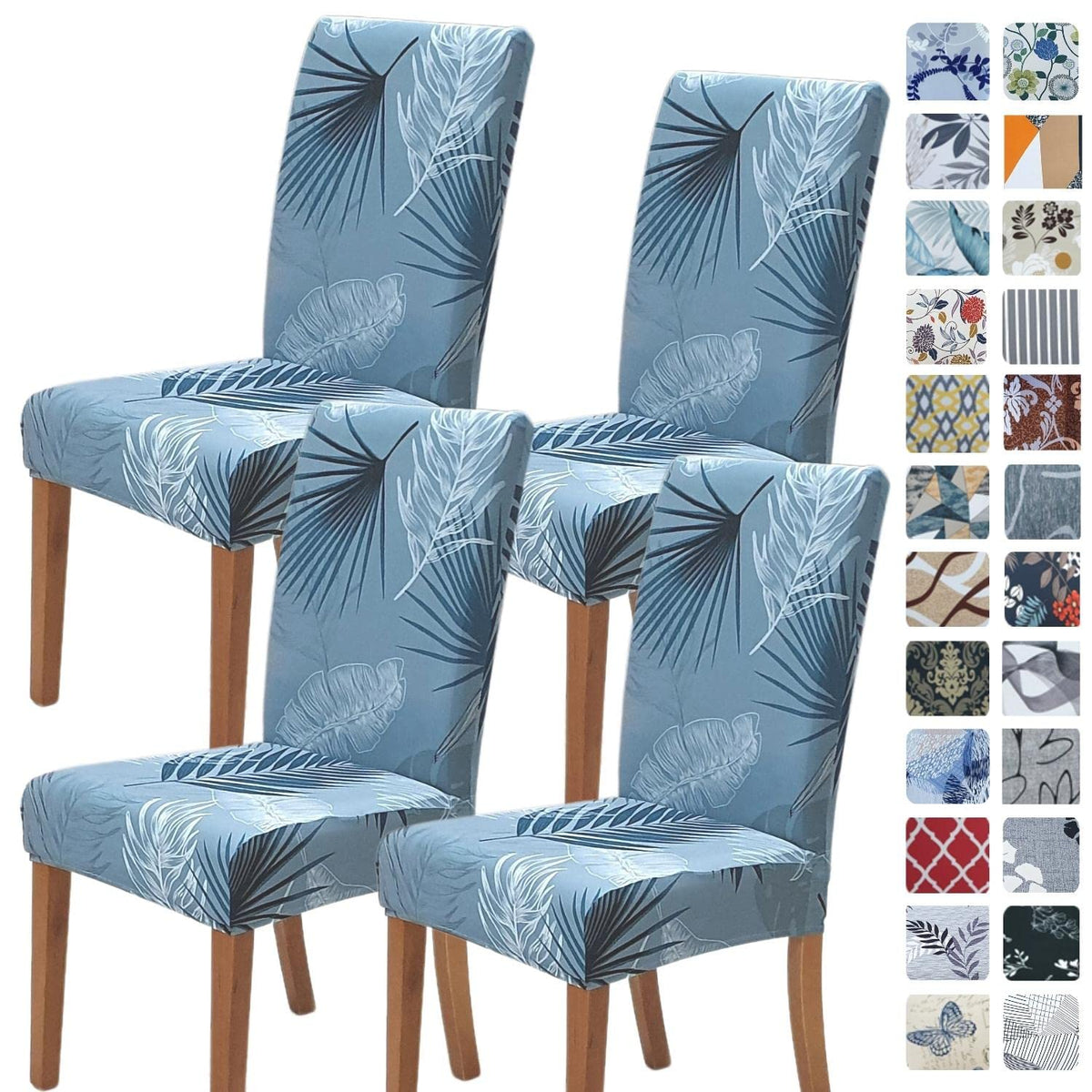 SPRINGRICO Chair Covers for Dining Room Set of 4, Stretch Dining Chair Cover, Washable Spandex Kitchen Parsons Chair Slipcovers, Removable Seat Protector for Home or Party (4 Pack, Lotus Gray)