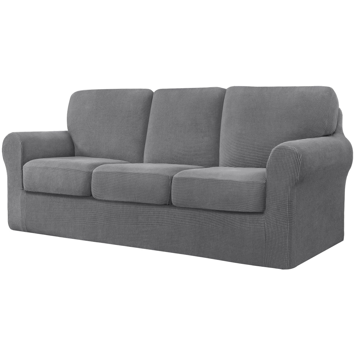 CHUN YI 5 Piece Stretch Couch Covers for Sofa, Loveseat, Khaki