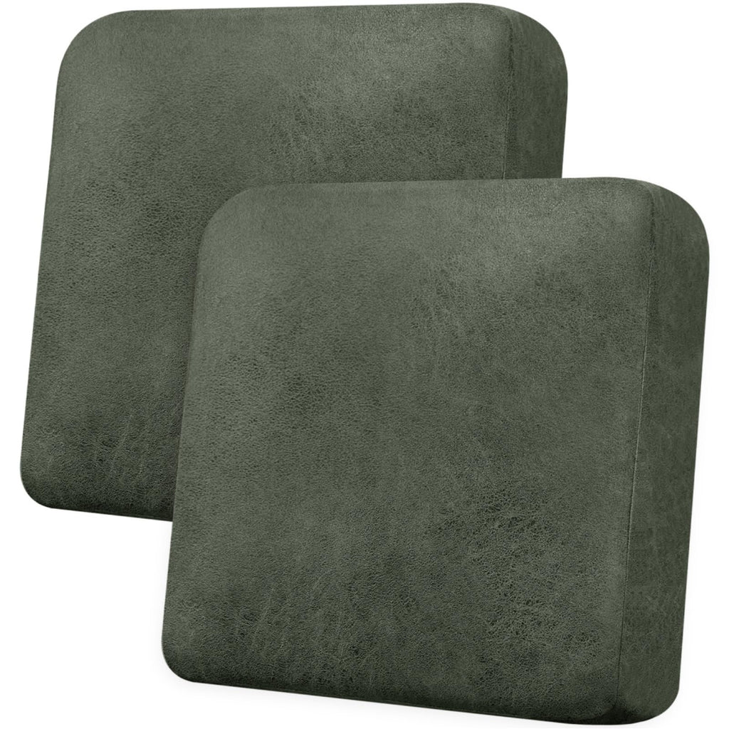 Loveseat Cushion Covers Leather-Look 2PC Stretch Love Seat Slipcover Sets for Living Room Individual Couch Seat Protector, Pet-Friendly, Non-Slip, Easy Fit - Coffee
