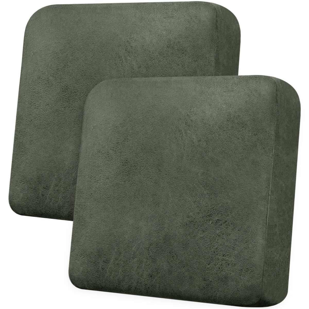 Loveseat Cushion Covers Leather-Look 2PC Stretch Love Seat Slipcover Sets for Living Room Individual Couch Seat Protector, Pet-Friendly, Non-Slip, Easy Fit - Coffee