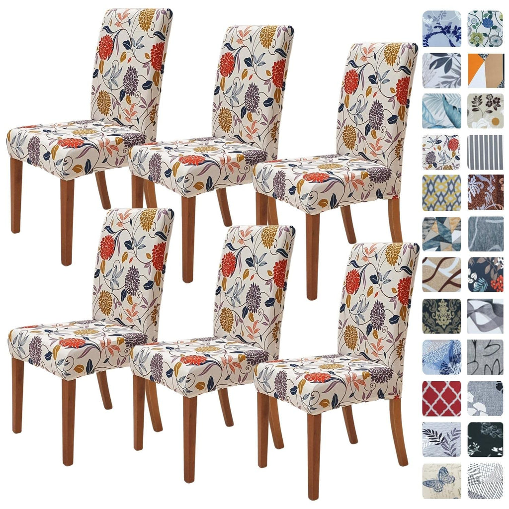 SPRINGRICO Chair Covers for Dining Room Set of 4, Stretch Dining Chair Cover, Washable Spandex Kitchen Parsons Chair Slipcovers, Removable Seat Protector for Home or Party (4 Pack, Lotus Gray)