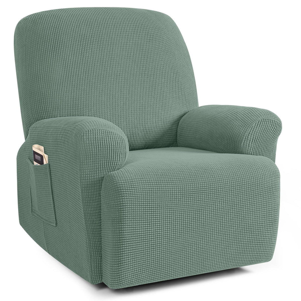 TAOCOCO Stretch Loveseat Recliner Covers 6 Piece, Charcoal Grey