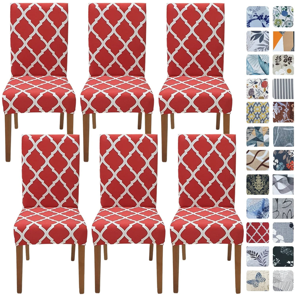 SPRINGRICO Chair Covers for Dining Room Set of 4, Stretch Dining Chair Cover, Washable Spandex Kitchen Parsons Chair Slipcovers, Removable Seat Protector for Home or Party (4 Pack, Lotus Gray)