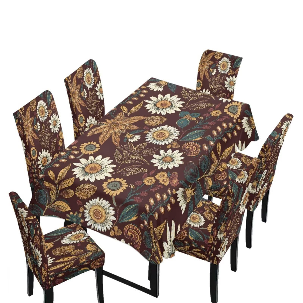 Stretch Dining Table Cloth and Chair Covers Set, 4 Seater Table Cover Anti-Wrinkle Parsons Chair Slipcovers Machine Washable Seat Protector for St. Patrick's Day Decor, Green Shamrock