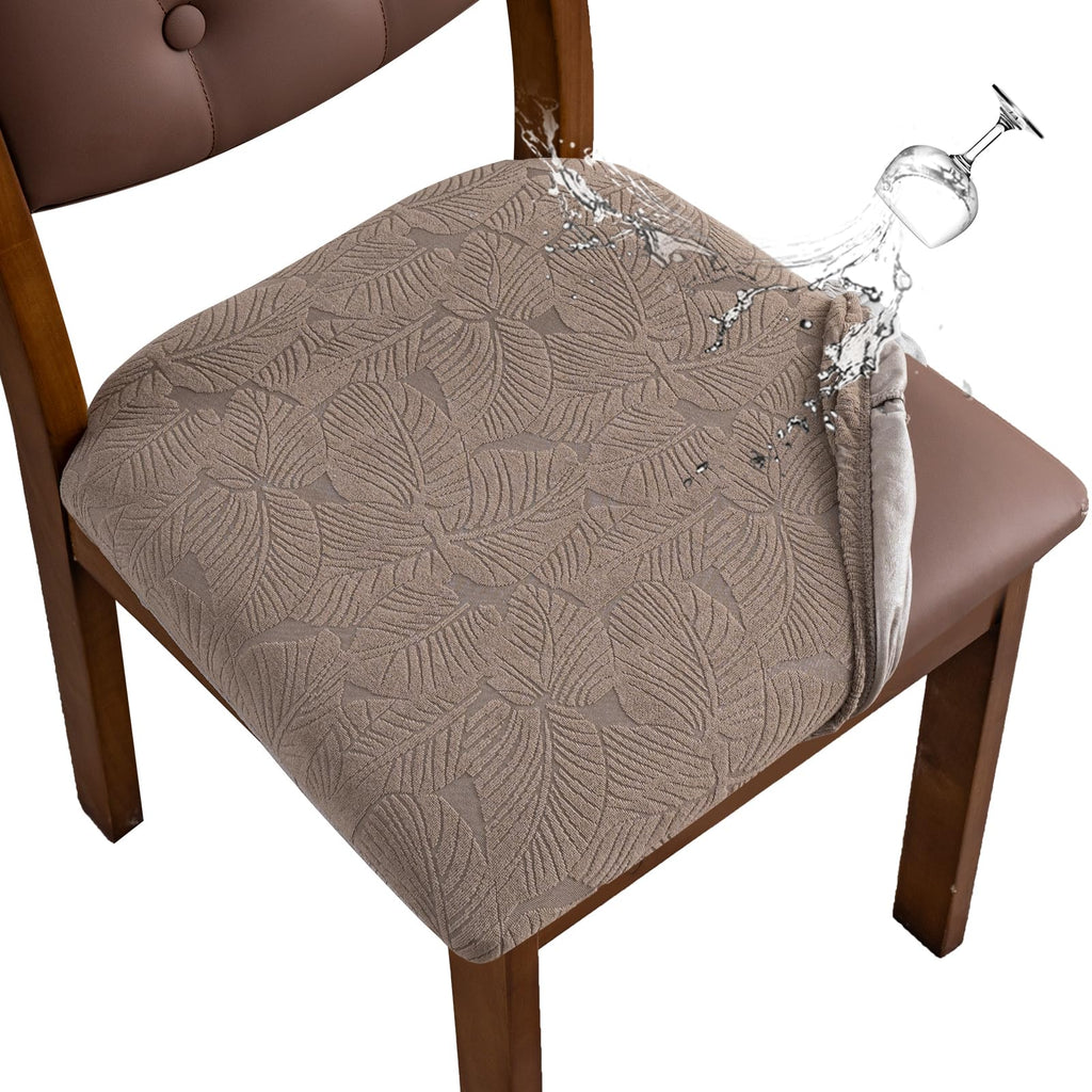Waterproof Dining Room Chair Covers Set of 6,Taupe,Large