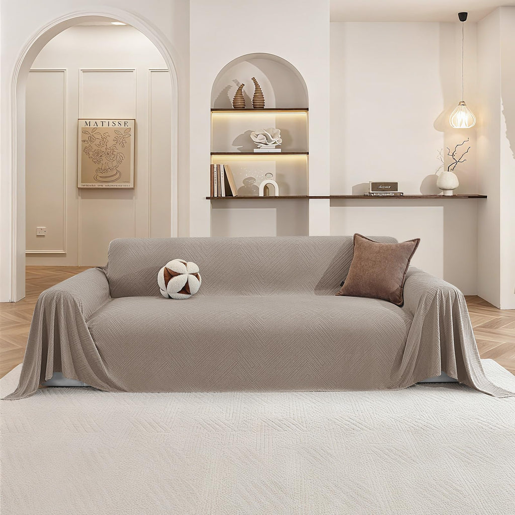 Couch Cover for Dogs, Loveseat 2 Cushion Sofa Cover, Light Grey