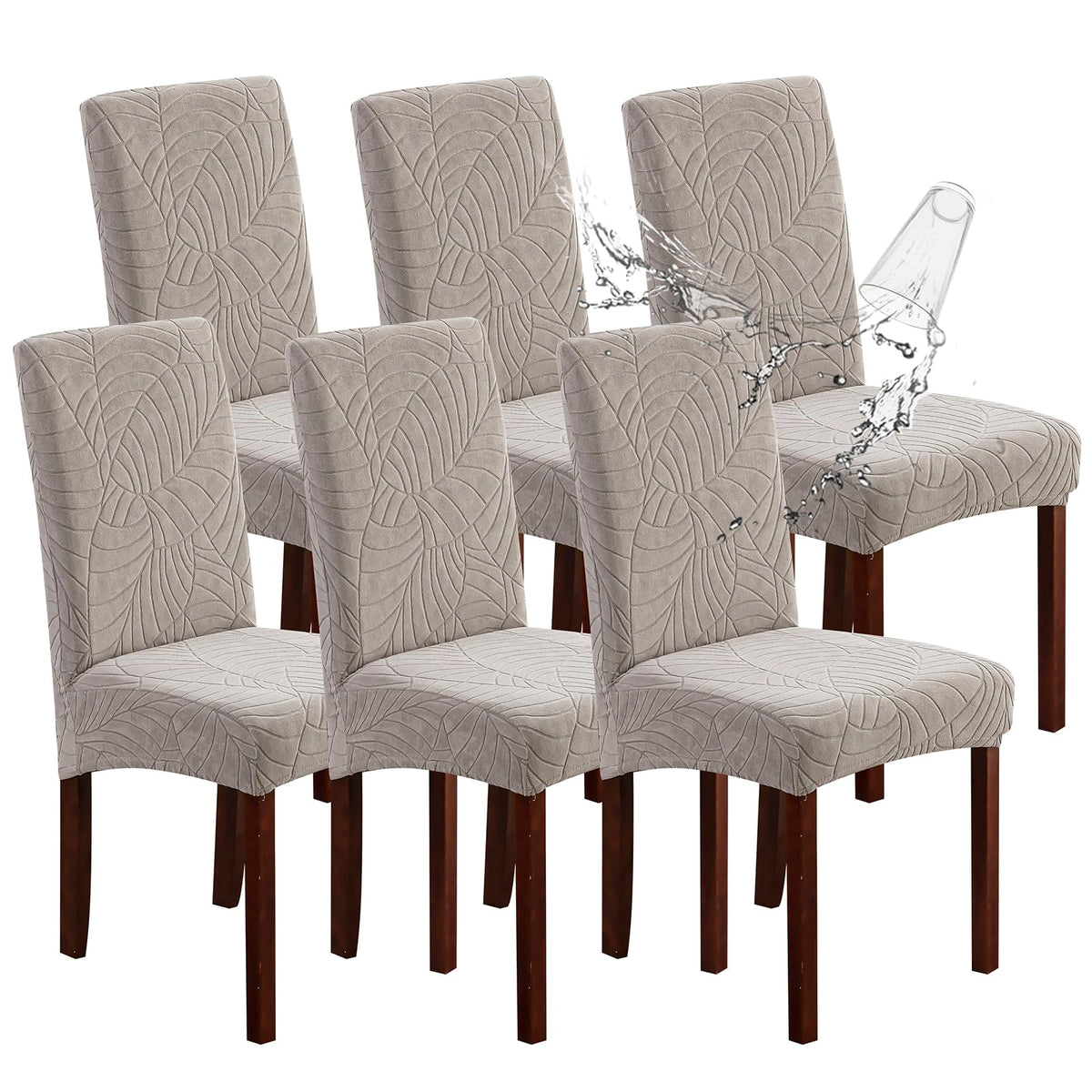 Genina Waterproof Dining Chair Covers Set of 4 Parsons Chair Slipcovers