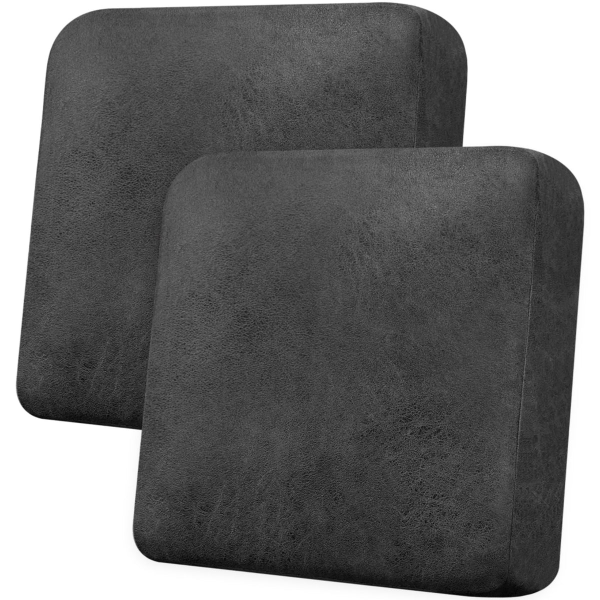 Loveseat Cushion Covers Leather-Look 2PC Stretch Love Seat Slipcover Sets for Living Room Individual Couch Seat Protector, Pet-Friendly, Non-Slip, Easy Fit - Coffee
