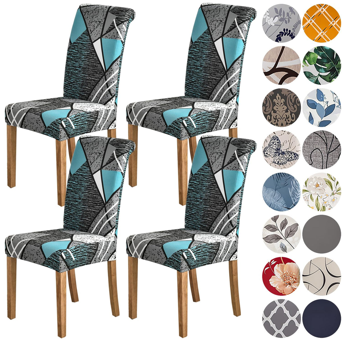 HZDHCLH Dining Chair Covers Set of 4 Stretch Chair Slipcovers Washable