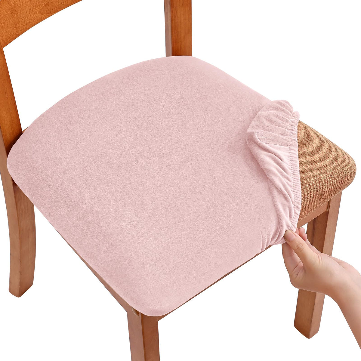 Smiry Velvet Seat Covers for Dining Room Chair Set of 4