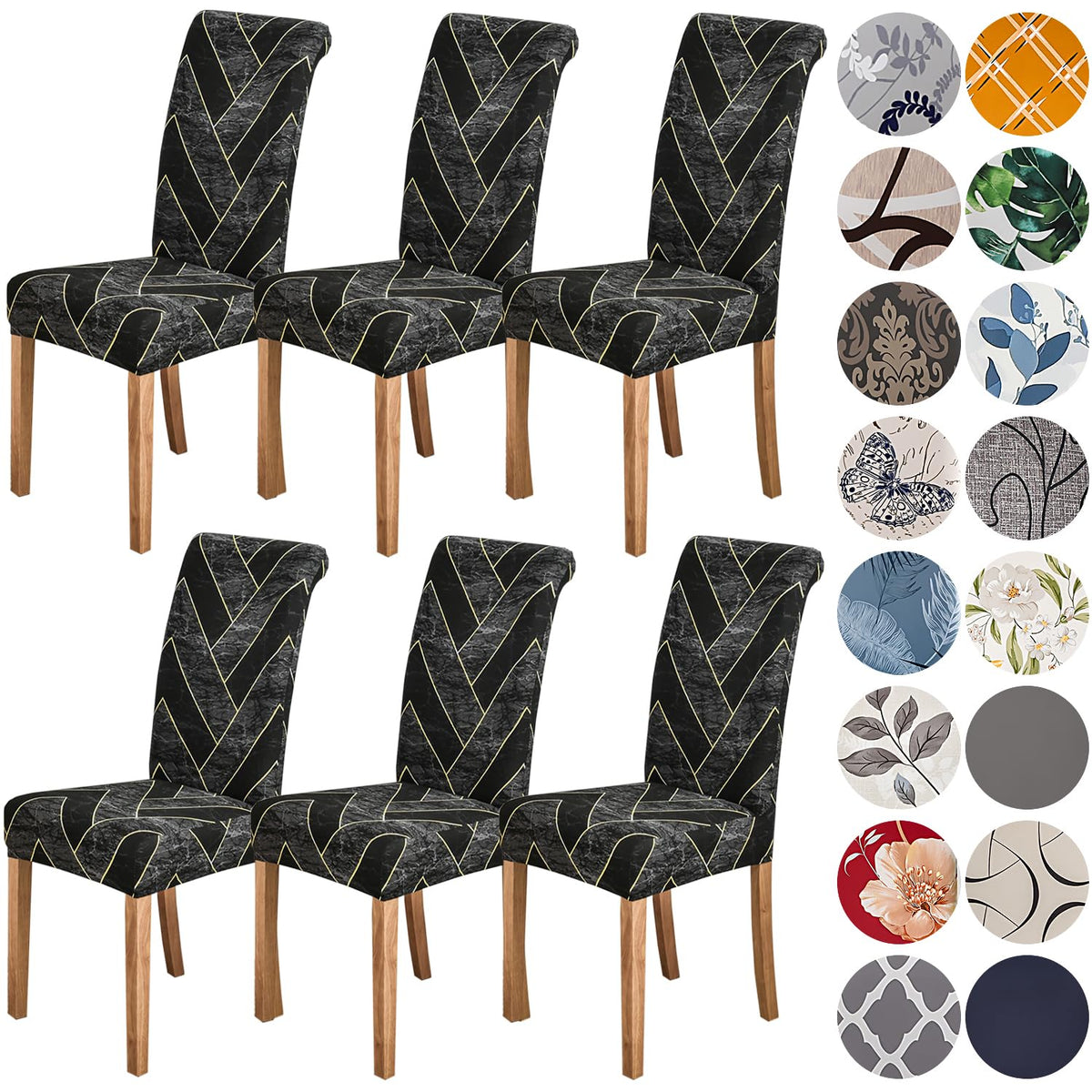 HZDHCLH Dining Chair Covers Set of 4 Stretch Chair Slipcovers Washable