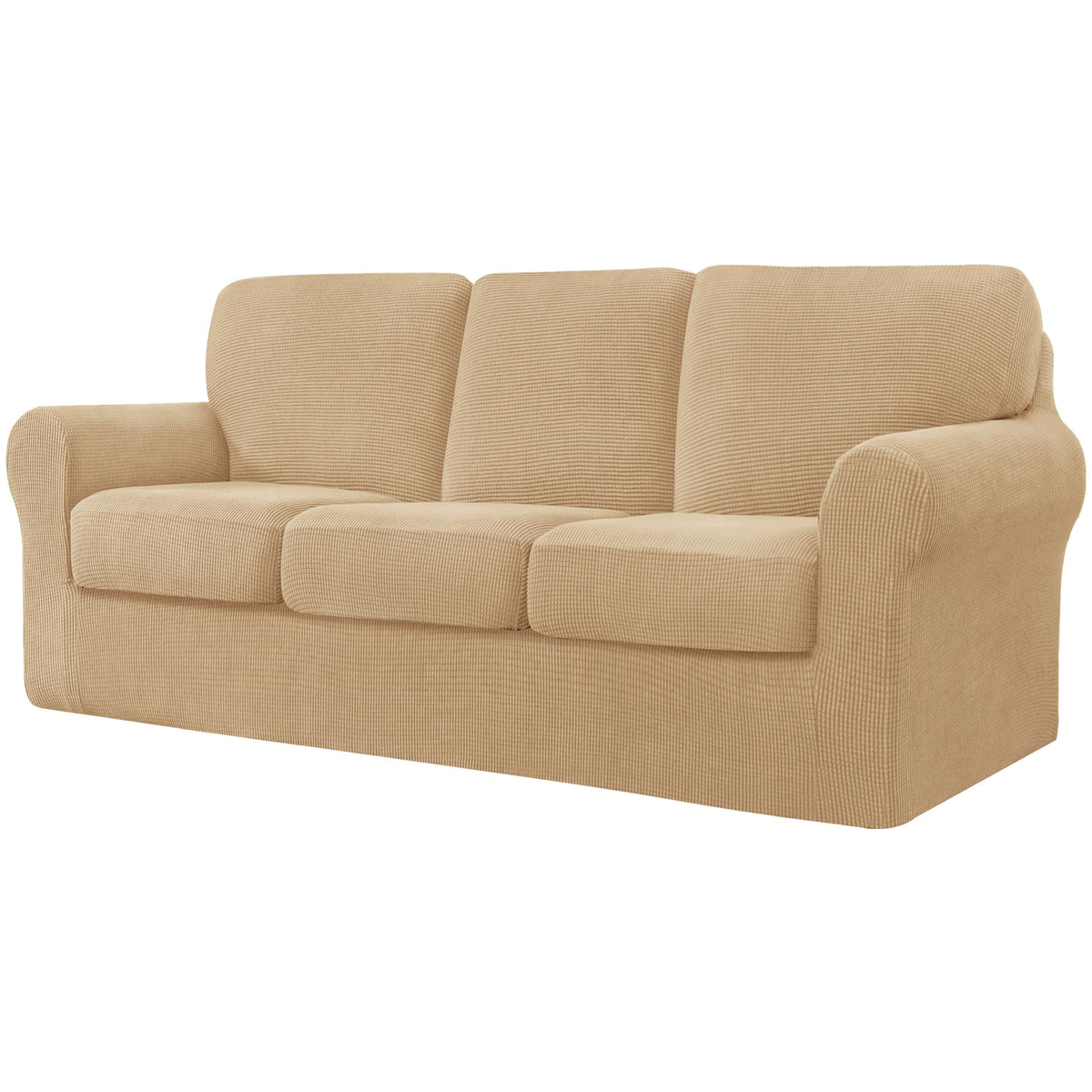 CHUN YI 5 Piece Stretch Couch Covers for Sofa, Loveseat, Grey