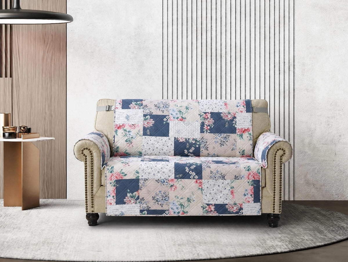 Brilliant Sunshine Multi Grey Stripes Couch Loveseat Slip Cover for Dogs