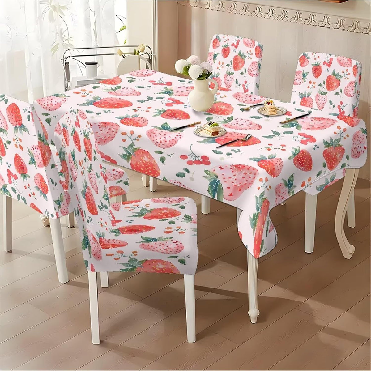 ZDCUSTOM Cozy Dining Chair Covers Tablecloths Rectangular & Table and Chair Covers for Parties Washable Sunflower Dining Room Decor Universal Fit