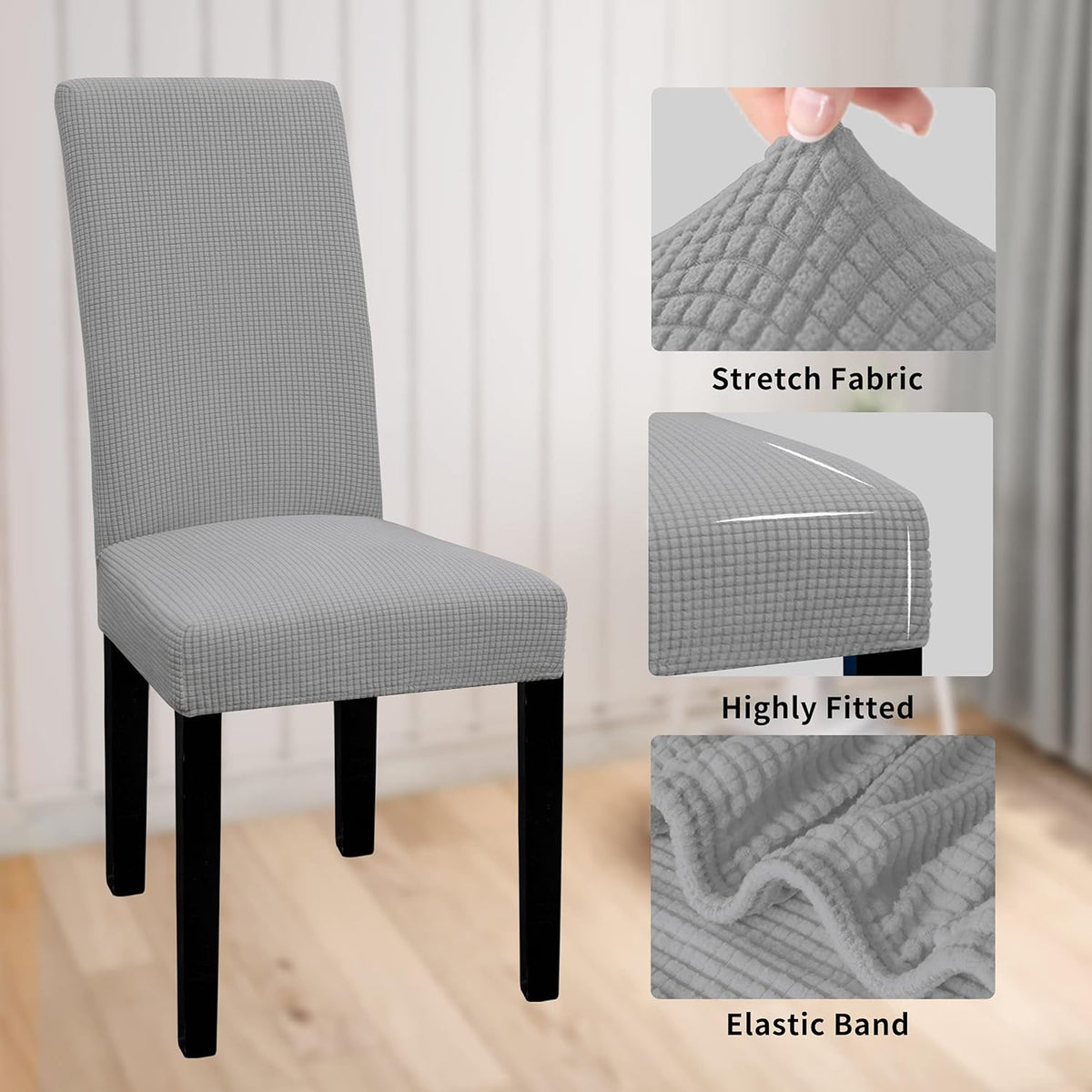 Easy-Going 100% Waterproof Dining Room Chair Covers Set of 6, Large