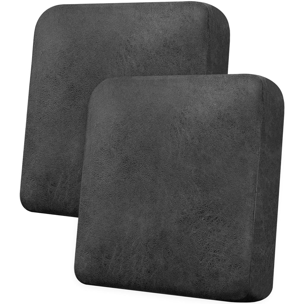 Loveseat Cushion Covers Leather-Look 2PC Stretch Love Seat Slipcover Sets for Living Room Individual Couch Seat Protector, Pet-Friendly, Non-Slip, Easy Fit - Coffee