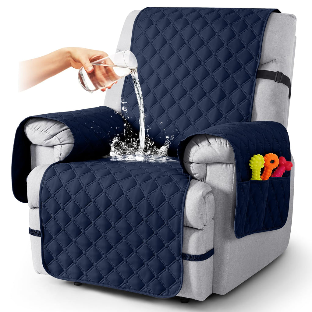 TAOCOCO 100% Waterproof Loveseat Recliner Covers Reversible, Charcoal Gray