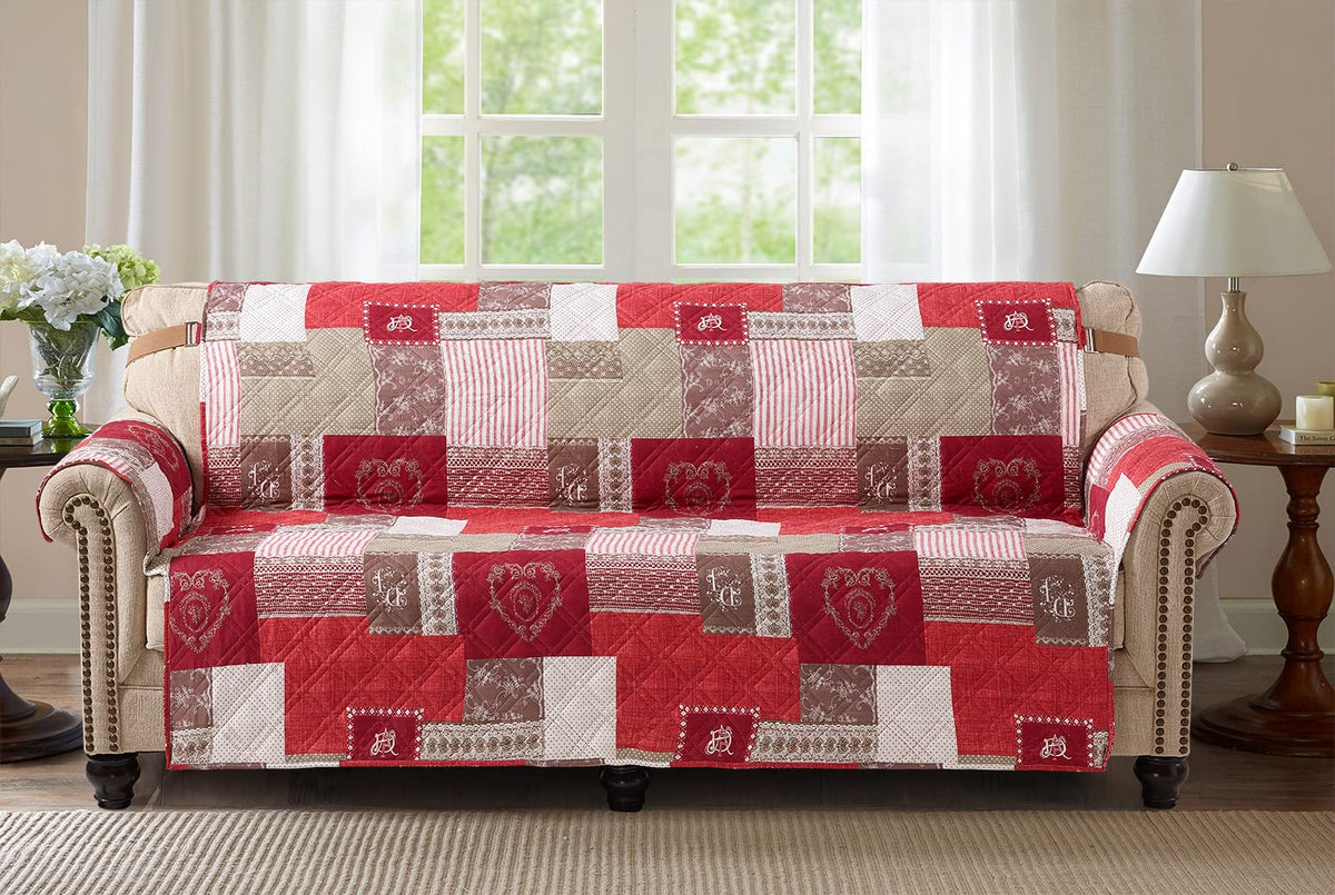 Brilliant Sunshine Multi Grey Stripes Couch Loveseat Slip Cover for Dogs