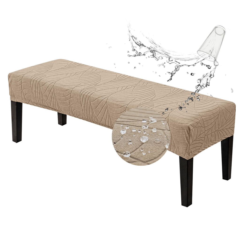 Genina Waterproof Dining Room Bench Covers,Stretch Bench Cover,Beige