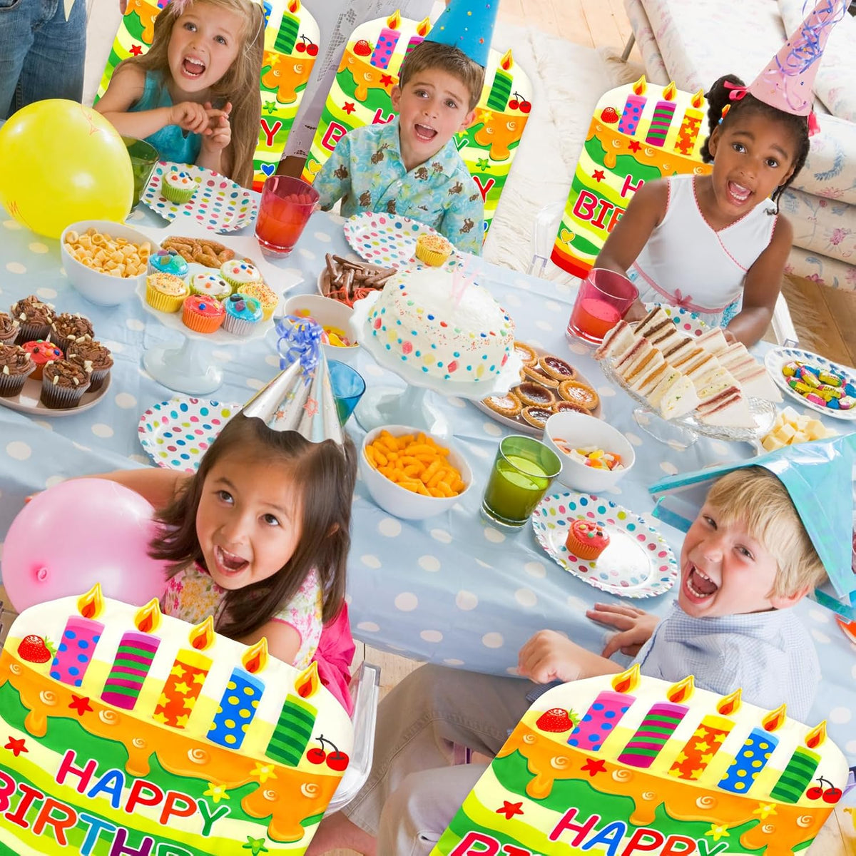 Fancy Land Birthday Chair Cover for Classroom for Kids Party Decorations