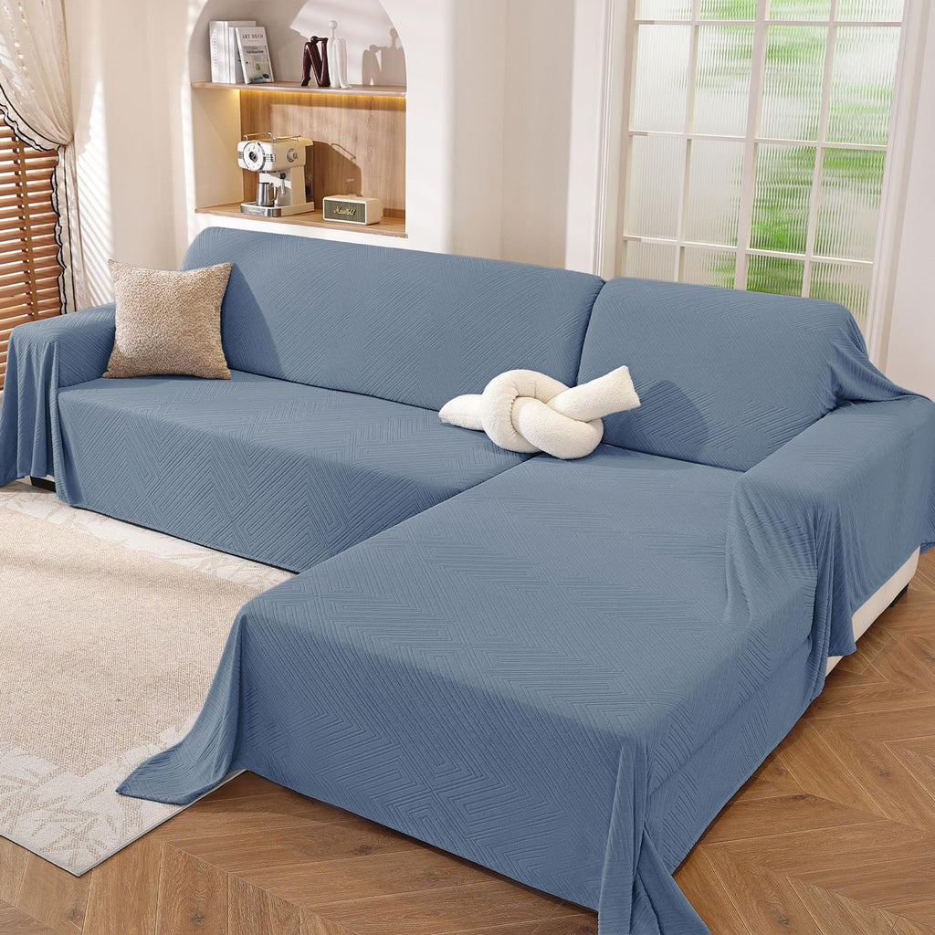 Couch Cover for Dogs, Loveseat 2 Cushion Sofa Cover, Light Grey