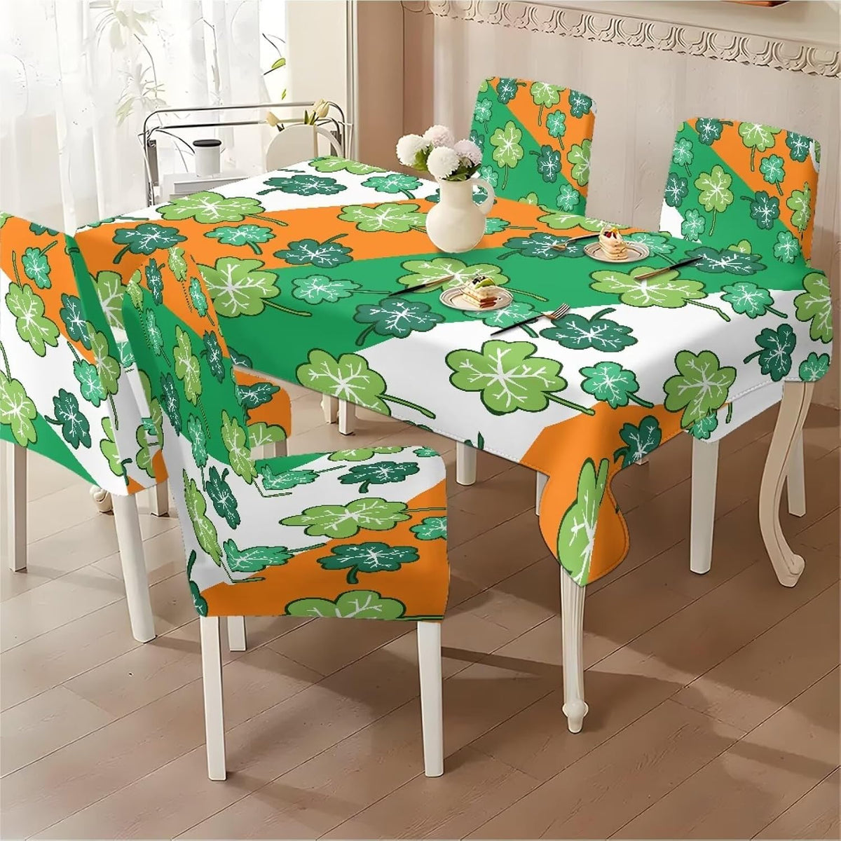 ZDCUSTOM Cozy Dining Chair Covers Tablecloths Rectangular & Table and Chair Covers for Parties Washable Sunflower Dining Room Decor Universal Fit