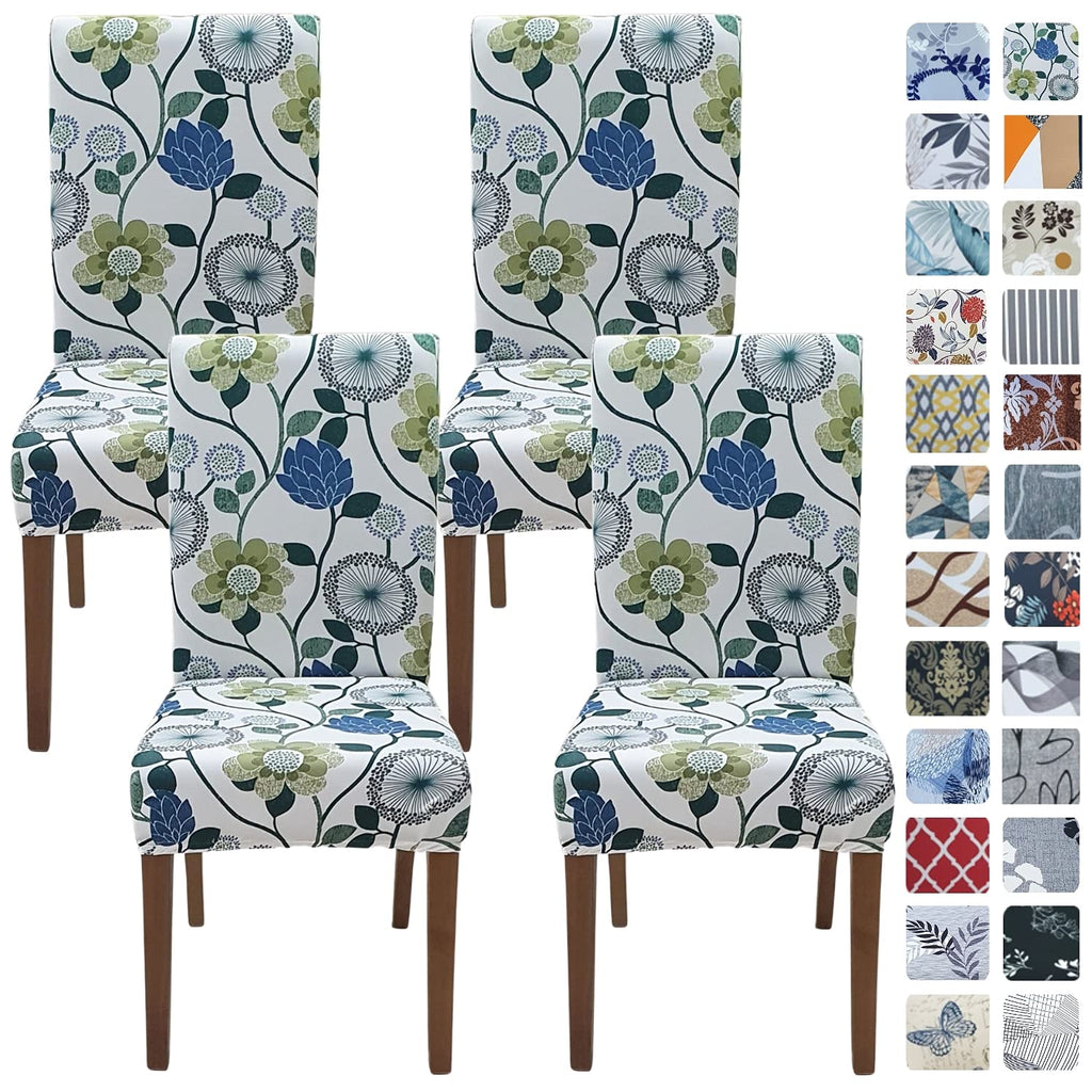 SPRINGRICO Chair Covers for Dining Room Set of 4, Stretch Dining Chair Cover, Washable Spandex Kitchen Parsons Chair Slipcovers, Removable Seat Protector for Home or Party (4 Pack, Lotus Gray)