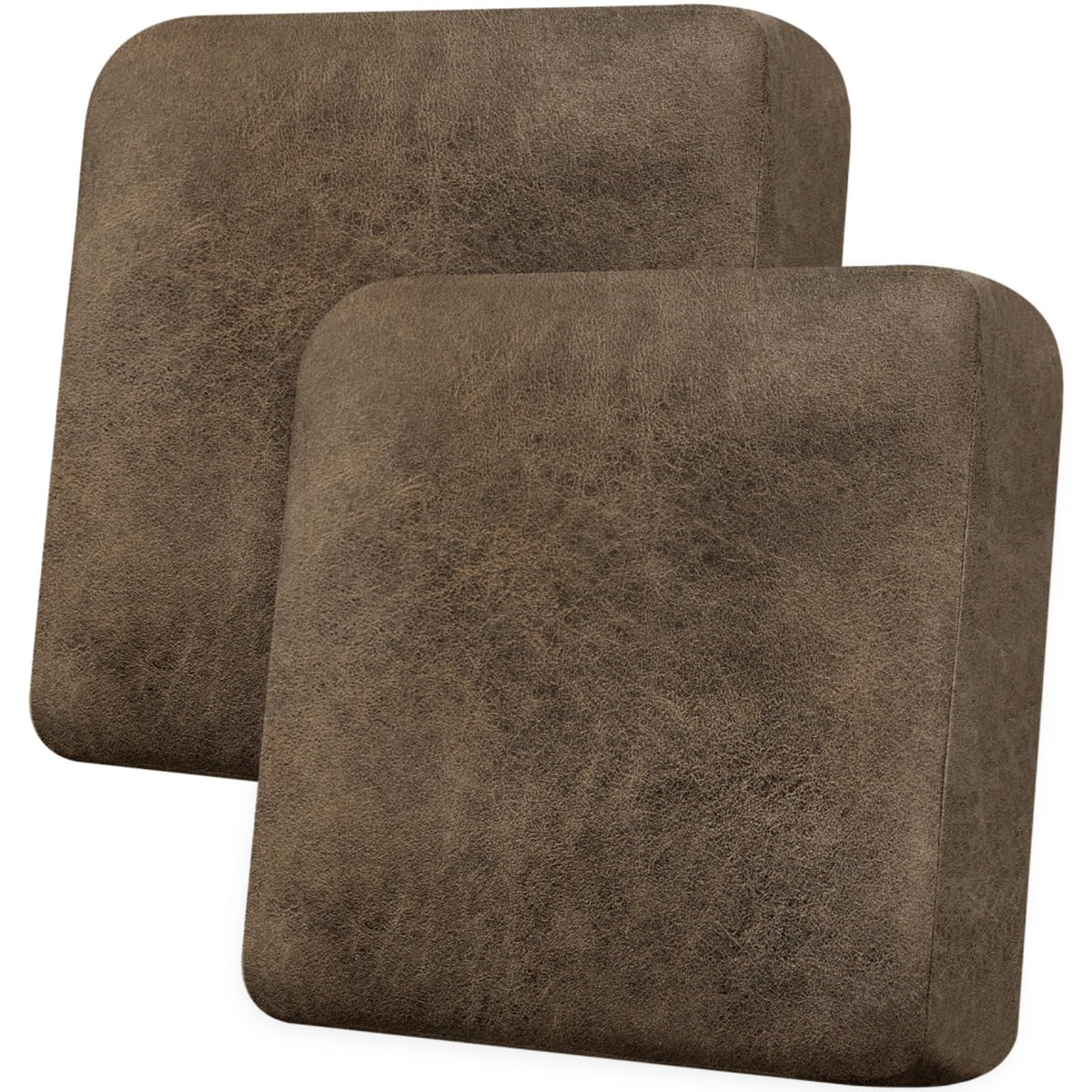 Loveseat Cushion Covers Leather-Look 2PC Stretch Love Seat Slipcover Sets for Living Room Individual Couch Seat Protector, Pet-Friendly, Non-Slip, Easy Fit - Coffee
