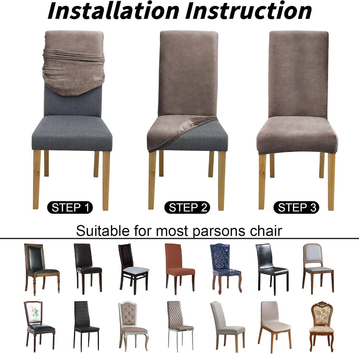 Velvet Dining Chair Covers,Dining Room Chair Covers Set of 6