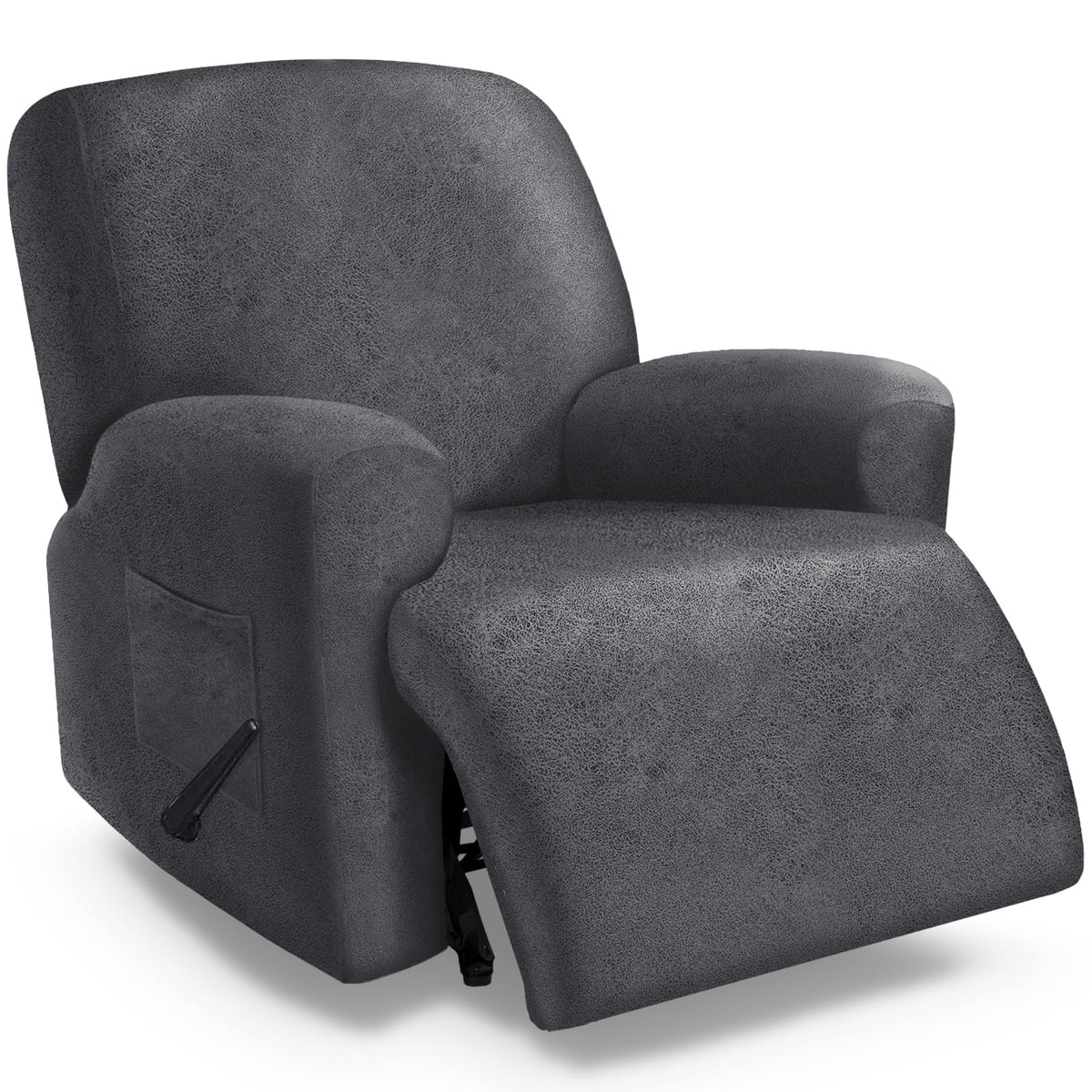 molasofa Leather Like Additional Recliner Console Cover for Reclining Loveseat Covers Stretch Jacquard Middle Consolefor Recliner Couch(Dark Brown)