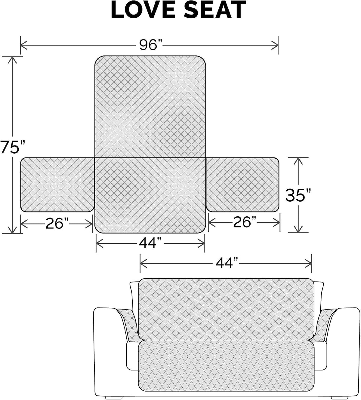 Furhaven Water-Resistant & Reversible Loveseat Cover Protector for Dogs, Cats, & Children - Two-Tone Pinsonic Quilted Living Room Furniture Cover - Gray/Mist, Loveseat