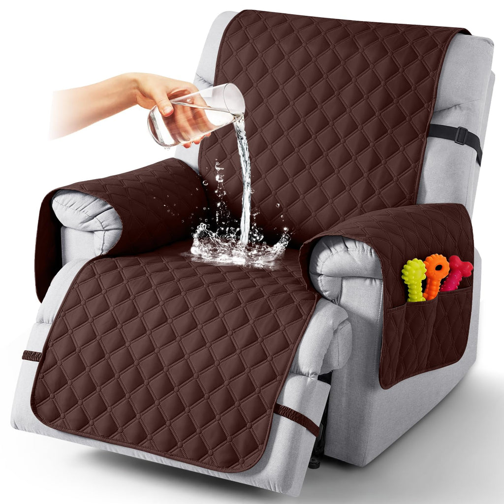 TAOCOCO 100% Waterproof Loveseat Recliner Covers Reversible, Charcoal Gray