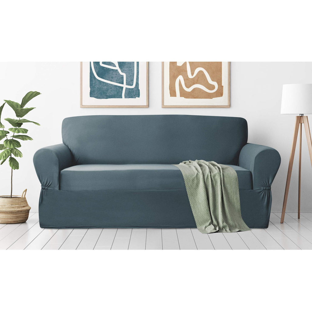 Zenna Home, Chocolate/Brown Furniture Cover: Stretch Plush 1-Piece Loveseat Slipcover (EFCLSTCH)