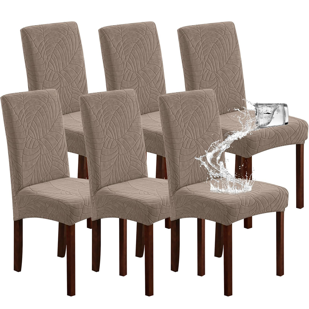 Genina Waterproof Dining Chair Covers Set of 4 Parsons Chair Slipcovers