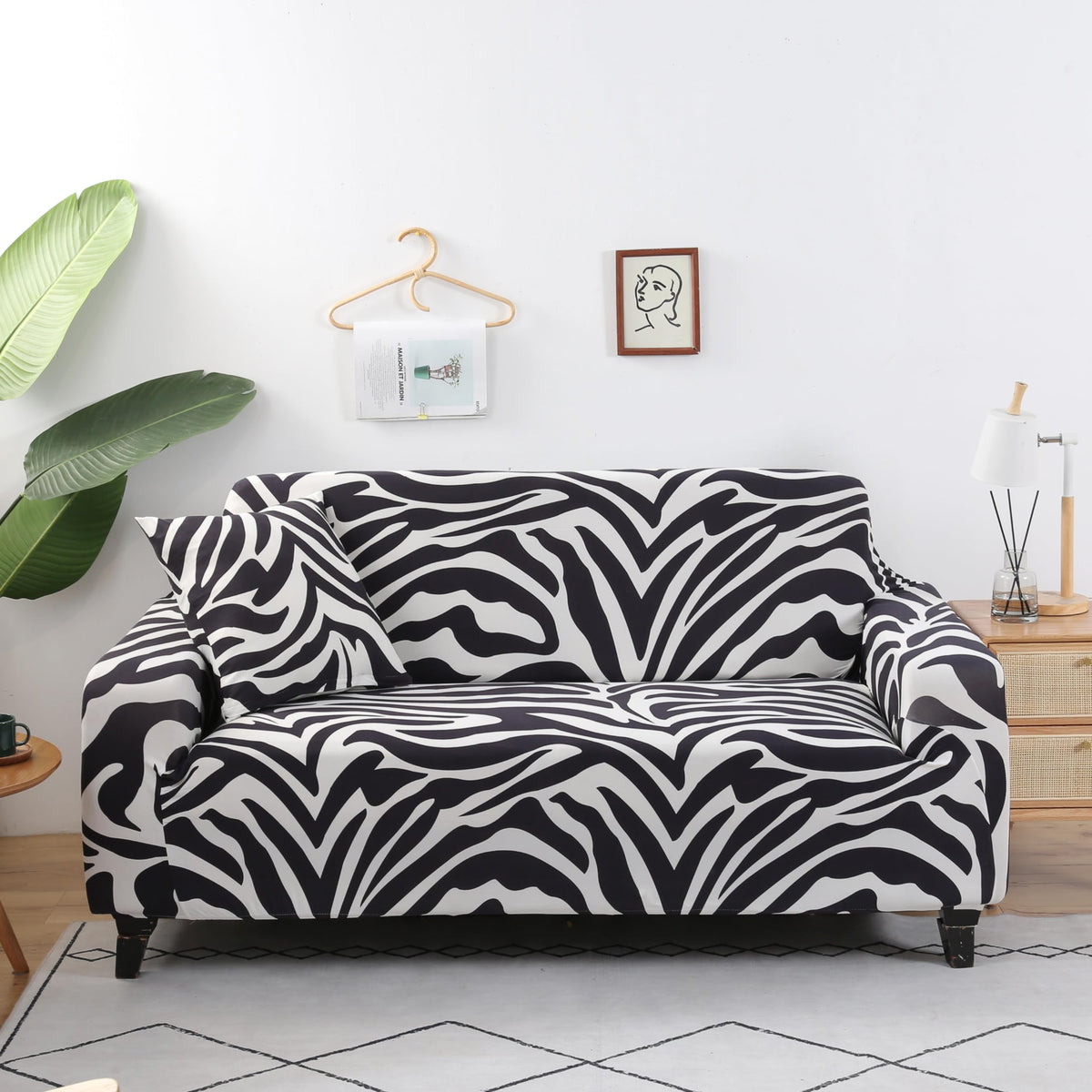HOOBUY Printed Sofa Cover Stretch Couch Covers Patterned Loveseat Slipcovers for 2 Seater Cushion Couch Love Seat Set (BXMY, 2 Seater/Loveseat)