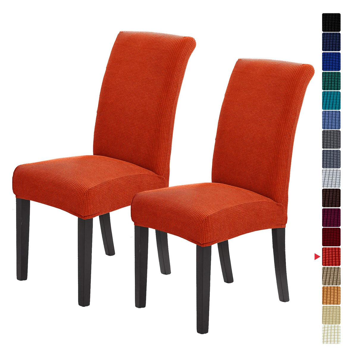 Stretch Chair Covers for Dining Room Set of 4, Removable Washable Dining Room Chair Covers, Dining Chair Slipcovers Seat Protector, Great for Home and Banquet Decor (Pureed Pumpkin, 4 Pack)