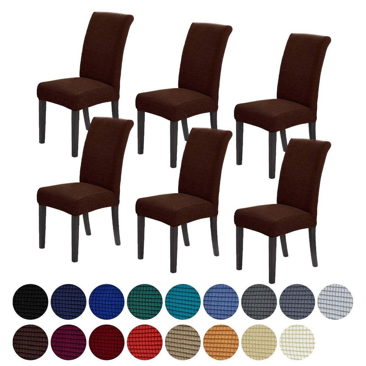 Stretch Chair Covers for Dining Room Set of 4, Removable Washable Dining Room Chair Covers, Dining Chair Slipcovers Seat Protector, Great for Home and Banquet Decor (Pureed Pumpkin, 4 Pack)