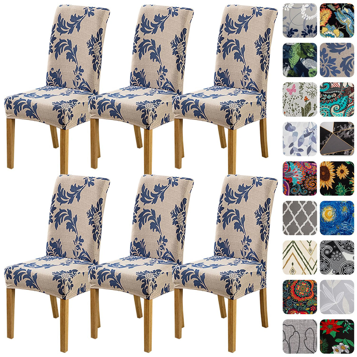 HZDHCLH Dining Chair Covers Set of 4 Stretch Chair Slipcovers Washable