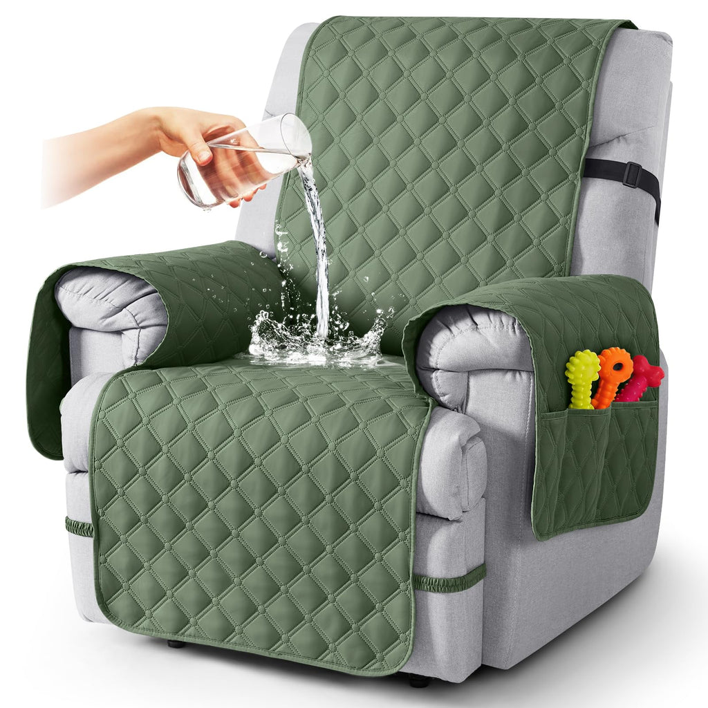 TAOCOCO 100% Waterproof Loveseat Recliner Covers Reversible, Charcoal Gray