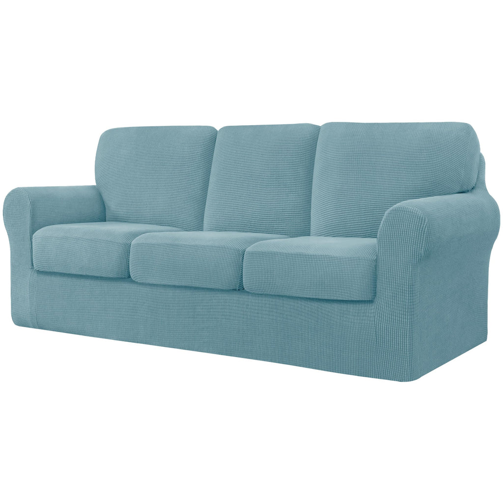 CHUN YI 5 Piece Stretch Couch Covers for Sofa, Loveseat, Grey