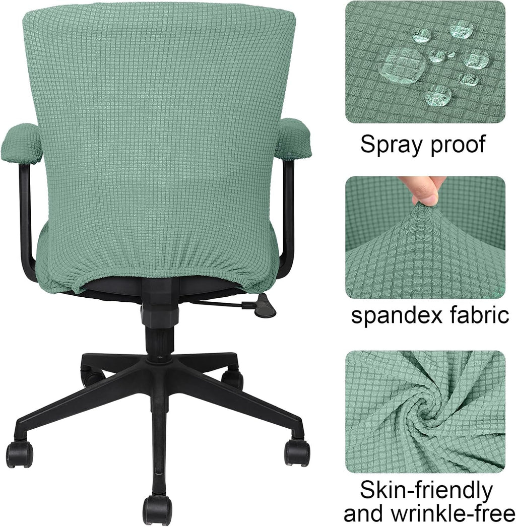 Tallew 4 Pcs Office Chair Covers Stretchable Armrest Seat,XL,Pea Green