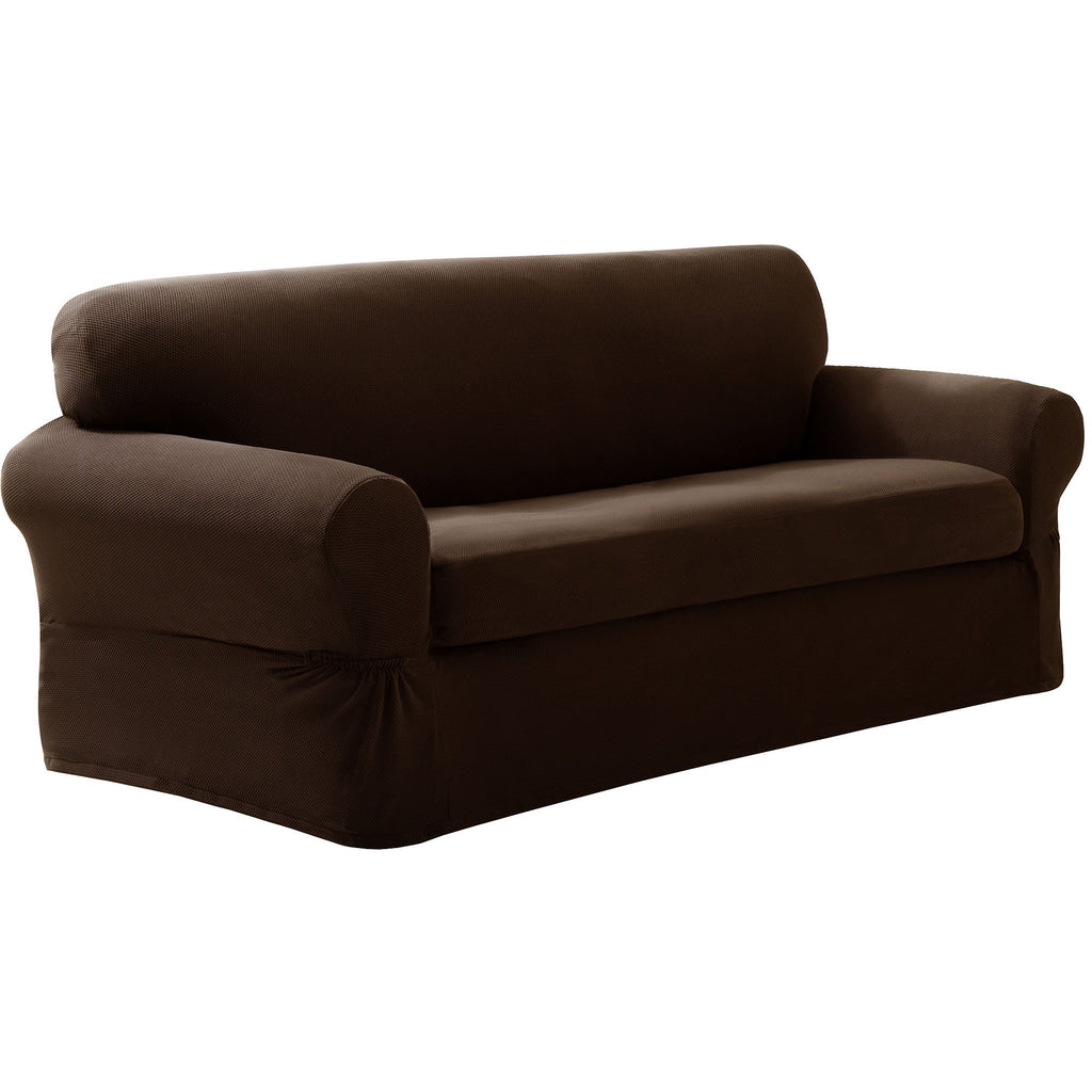 Maytex Pixel 2 Piece Loveseat Slipcover, Black