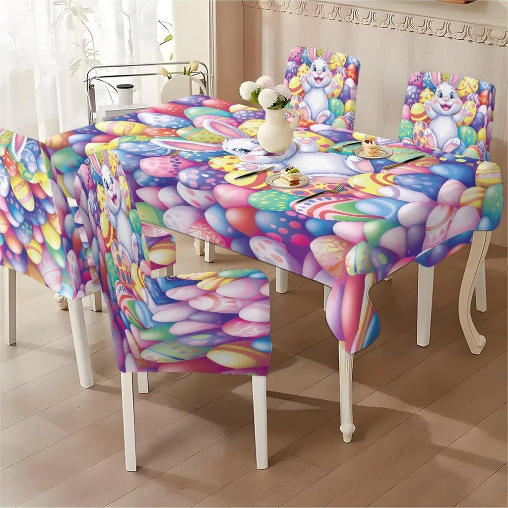 ZDCUSTOM Cozy Dining Chair Covers Tablecloths Rectangular & Table and Chair Covers for Parties Washable Sunflower Dining Room Decor Universal Fit